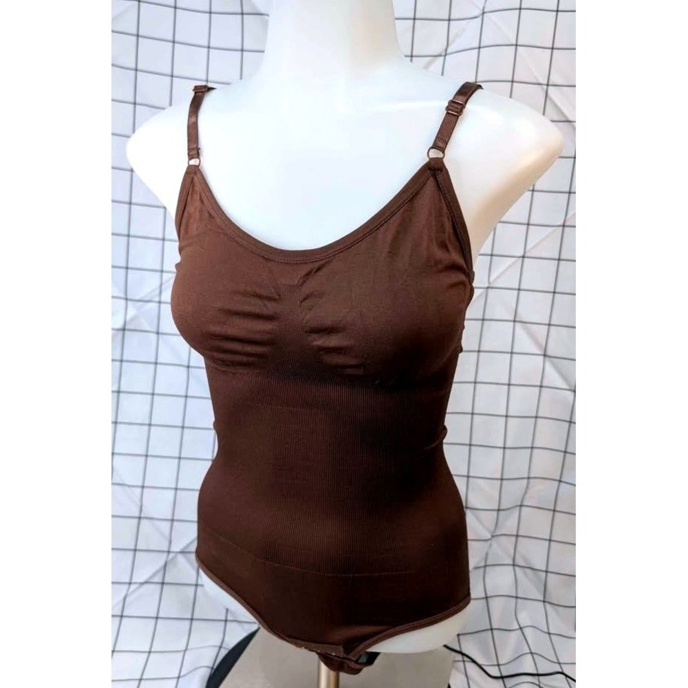 Lot of 3 Adjustable Spaghetti Strap Body Suits ~ Size Small ~ Black/Brown/White